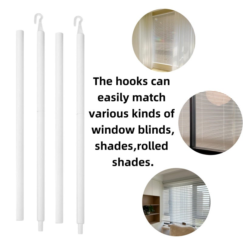 Khakho Detachable Blind Rods Blind Wands Replacement with Hook 24 Inches Blinds Handle Replacement 2 Pcs Window Blinds Wand Replacement - Image 4